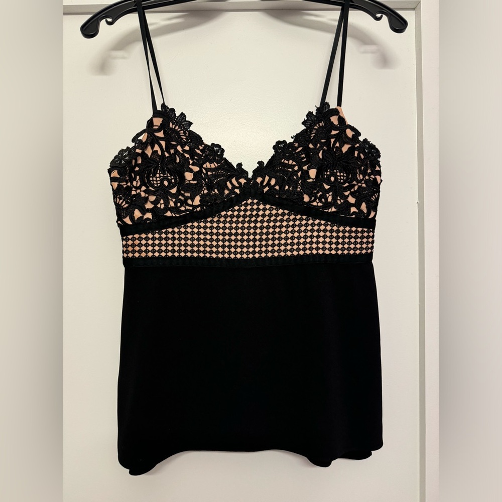 Theory Black Camisole with black lace detail
